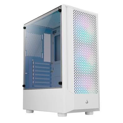 Gabinete Gamer Rise Mode Wave White ARGB, 3x Fans, Branco - RM-WA-BW-ARGB