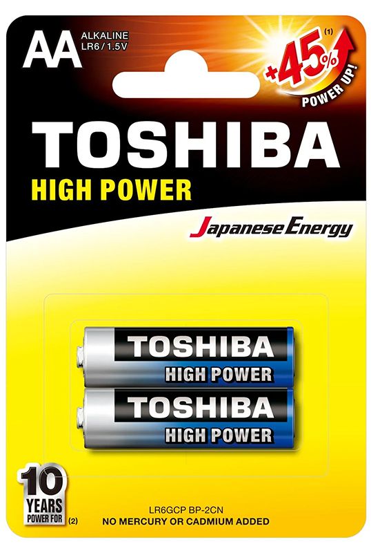 Pilha Toshiba Alcalina AA 1,5V LR6GCP - 2 Pilhas