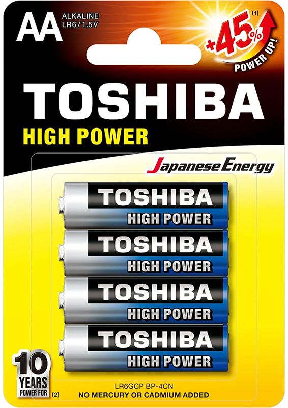 Pilha Toshiba Alcalina AA 1,5V LR6GCP - 4 Pilhas