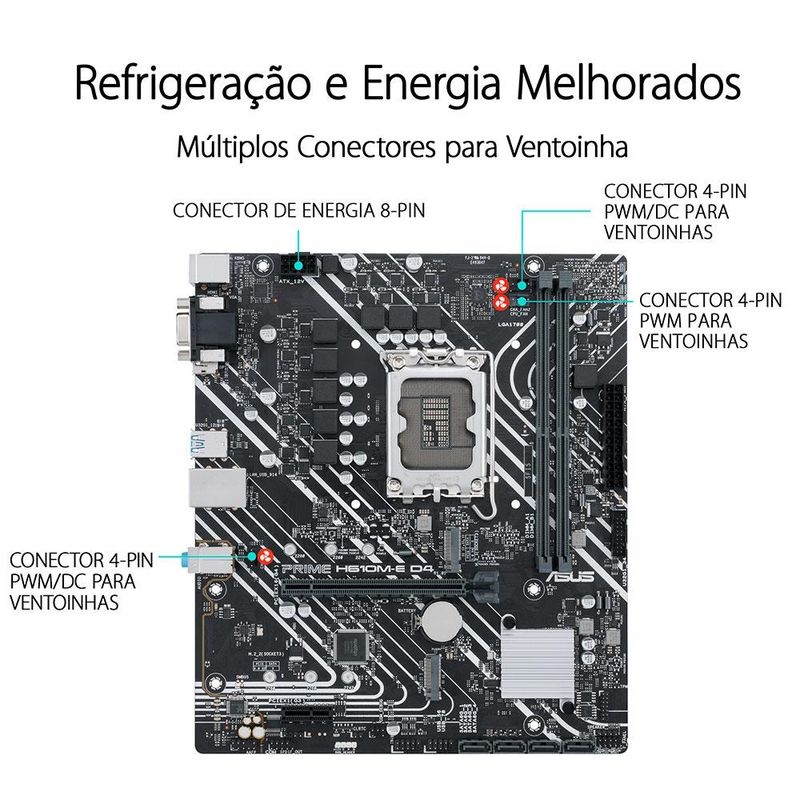Placa Mãe Asus Prime H610M-E D4 DDR4 LGA 1700
