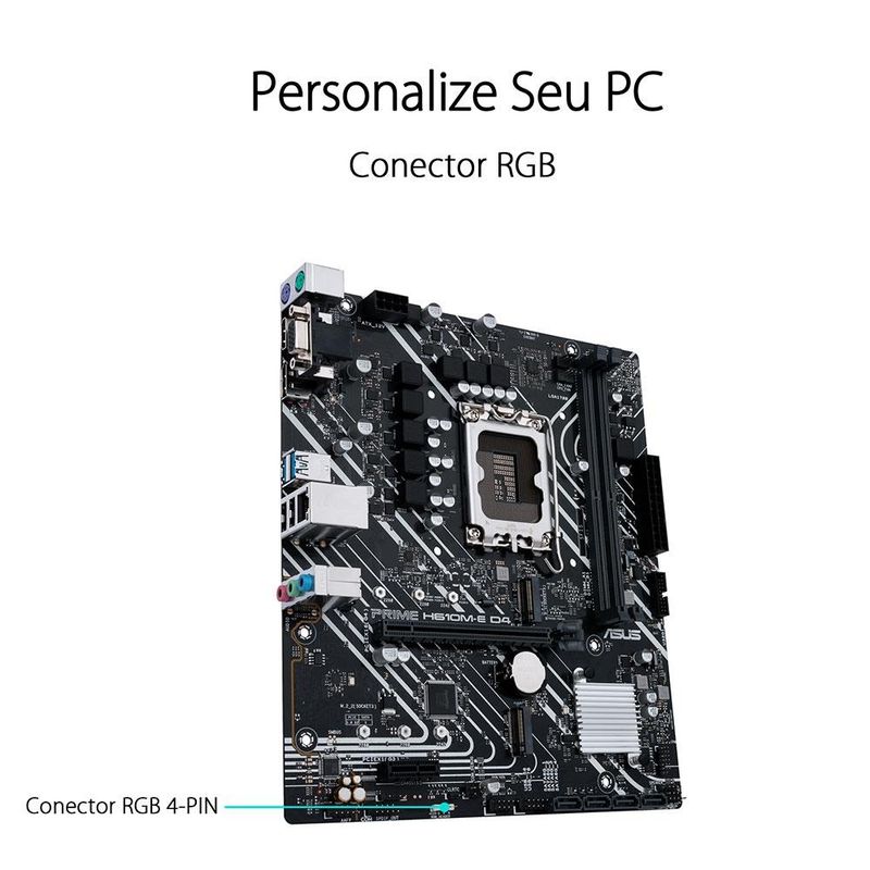 Placa Mãe Asus Prime H610M-E D4 DDR4 LGA 1700