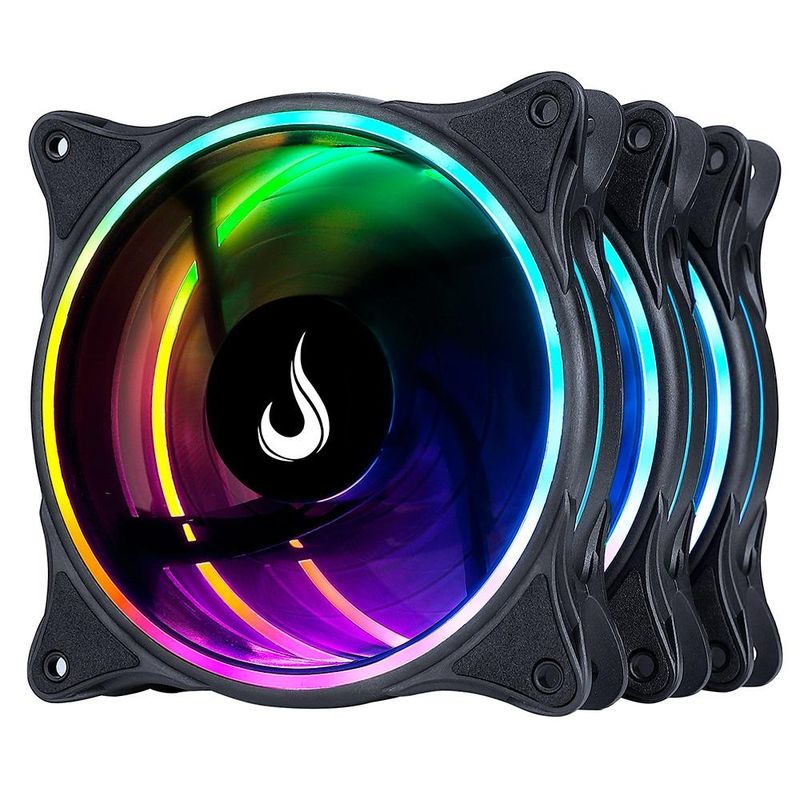 Cooler para Gabinete Kit Com 3 Ventoinhas Rise Mode Laser 120mm ARGB - RM-RGB-05-5V