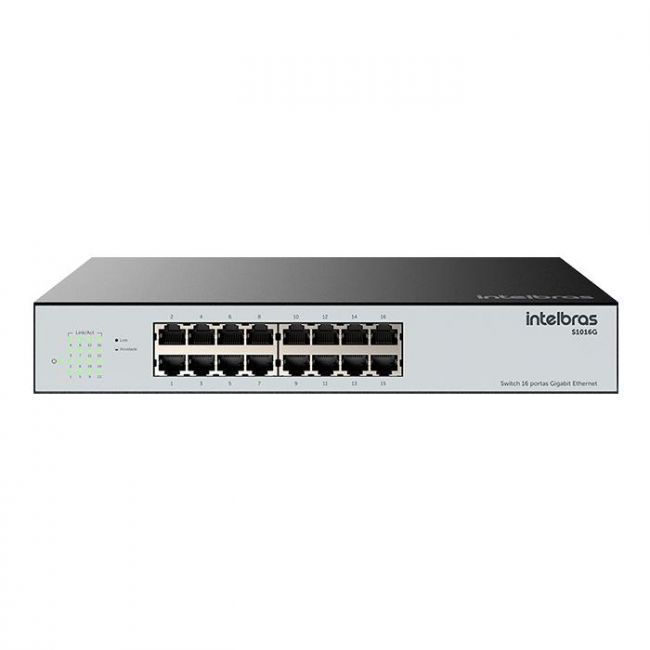Switch Intelbras 16 Portas S1016G Gigabit 10/100/1000Mbps