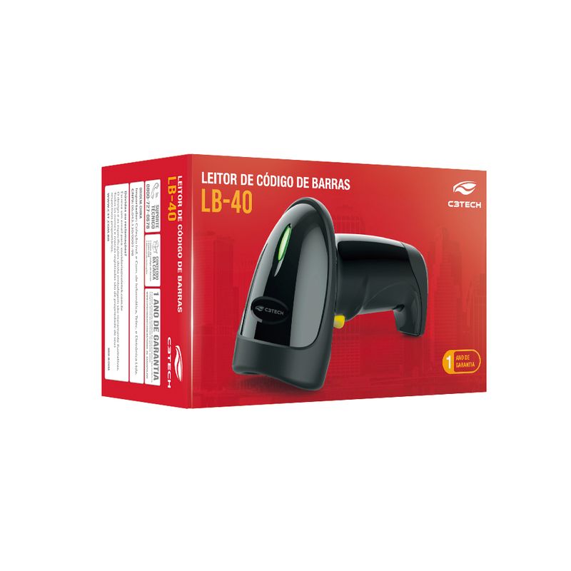 Leitor de Código de Barras Laser C3Tech LB-40BK Preto