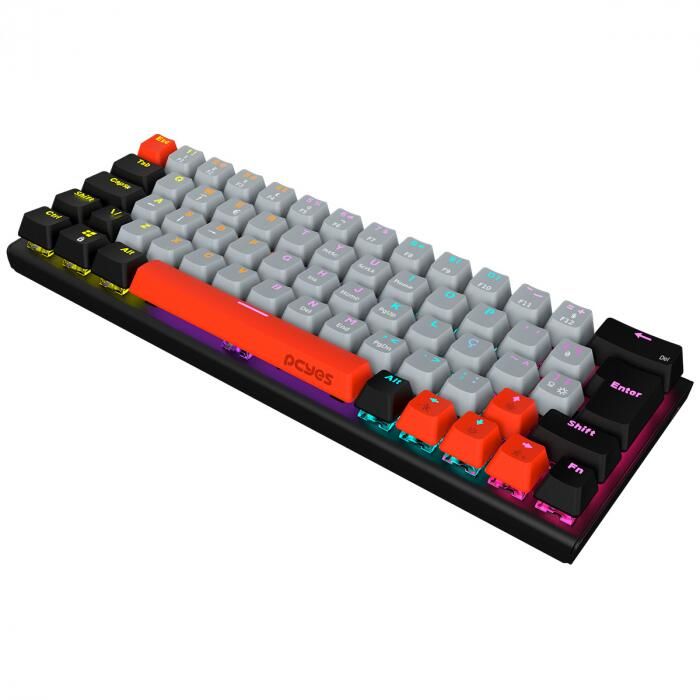 Teclado Gamer Mecânico PCYES Kuromori Switch Red - LED Rainbow - PTKM60RD