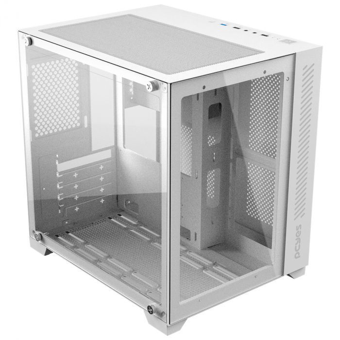 Gabinete PCYES ForceField White Ghost, Lateral e Frontal em Vidro, Branco, GFFWGP