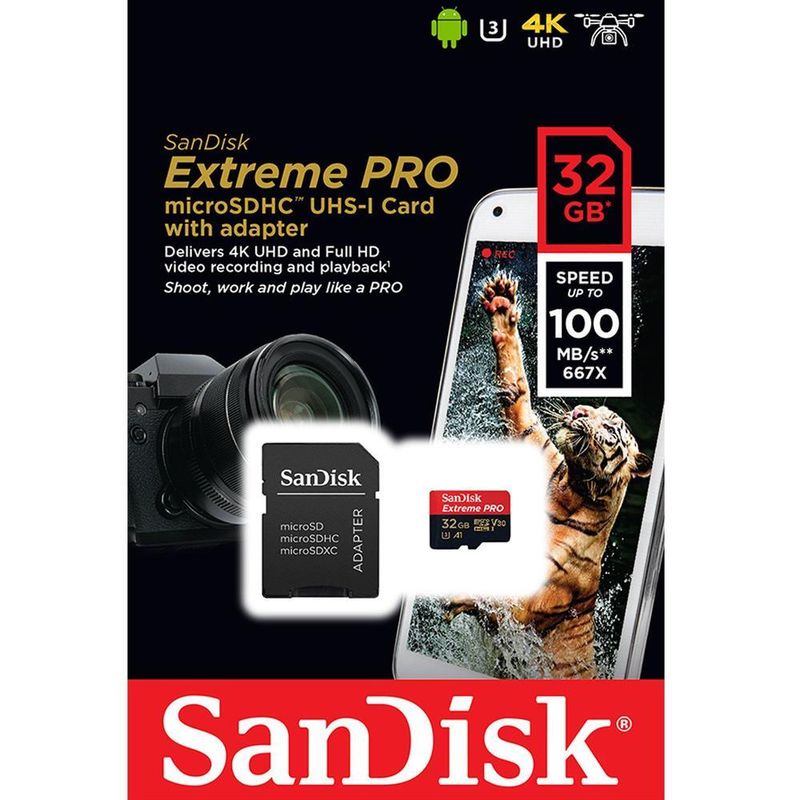 Cartão Memória Sandisk Extreme Pro Micro SD SDXC 32GB