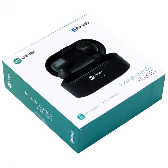 Fone de Ouvido Vinik Bluetooth Dots W1 TWS Preto