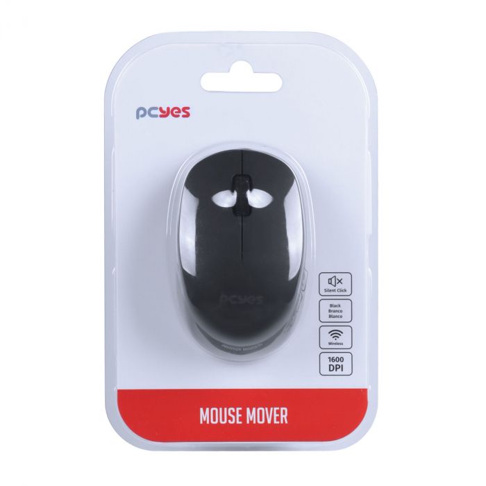 Mouse Sem Fio PCYES Mover Black 1600DPI PMMWSCB