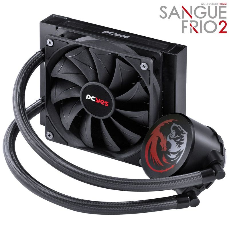 Water Cooler PCYES Sangue Frio 2 120mm Mangueira de Nylon PSF2120H33PTSL