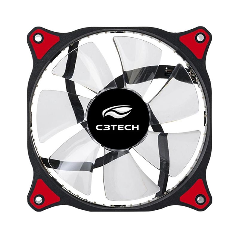 Cooler para Gabinete C3Tech F7-L130RD STORM 120mm 30 LEDs Vermelho