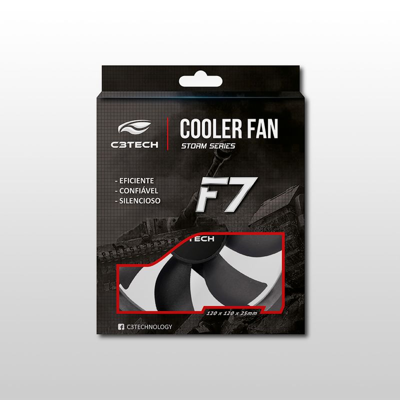 Cooler para Gabinete C3Tech Storm F7-MB100BK 120mm
