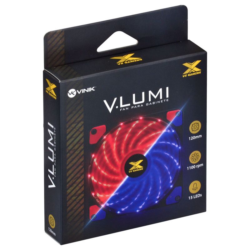 Cooler para Gabinete VINIK VX Gaming V.LUMI 15 Pontos de LED Azul 120mm VLUMI15B