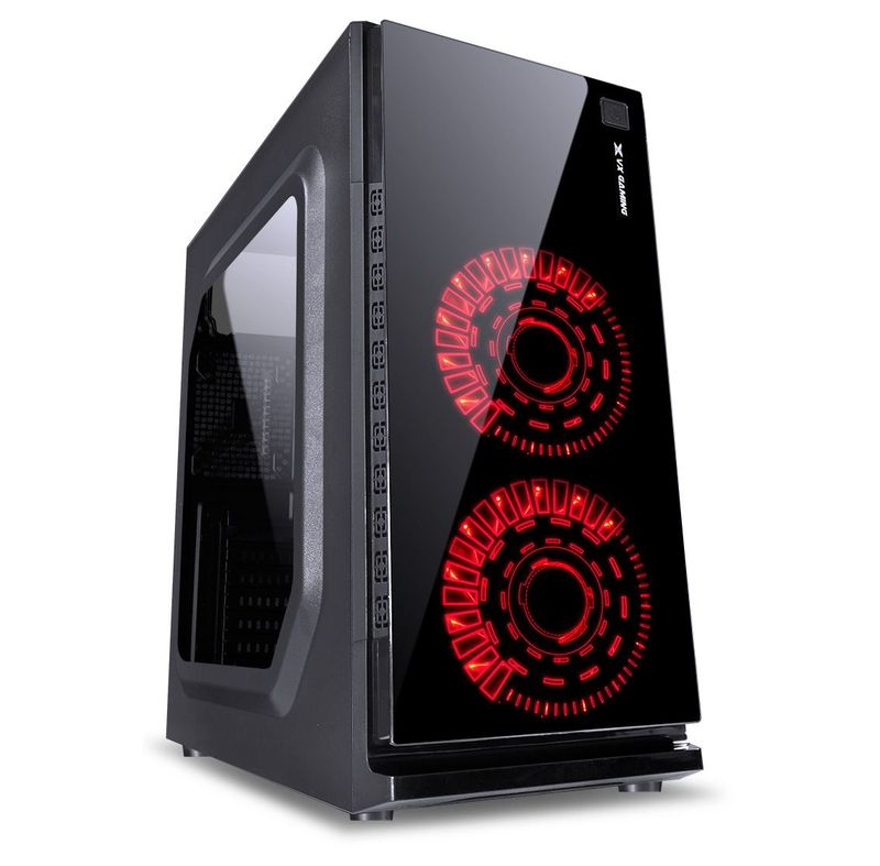 Gabinete Vinik VX Gaming Crater c/ Led Vermelho