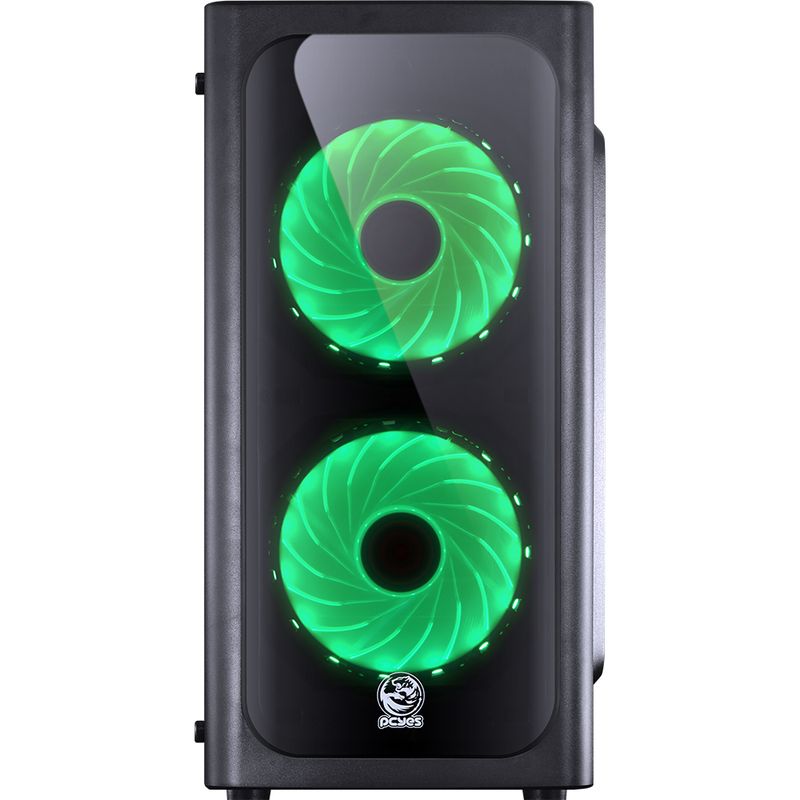 Gabinete PCYES VENUS C/ 2 FANS LED Verde