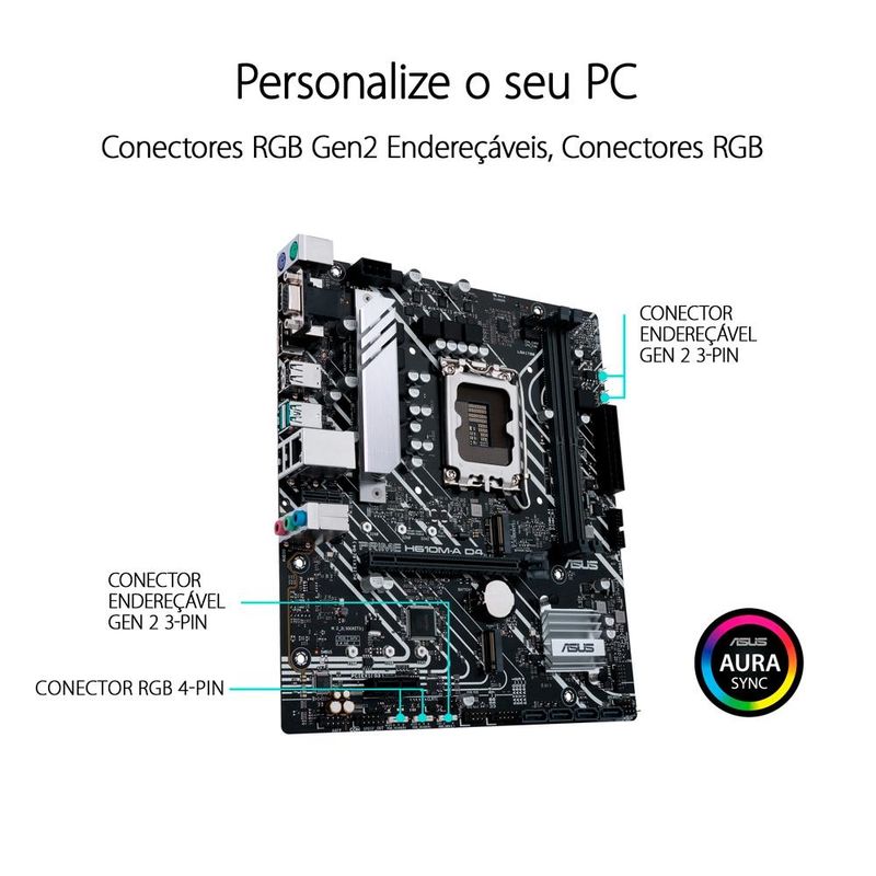 Placa Mãe Asus Prime H610M-K D4 DDR4 LGA 1700