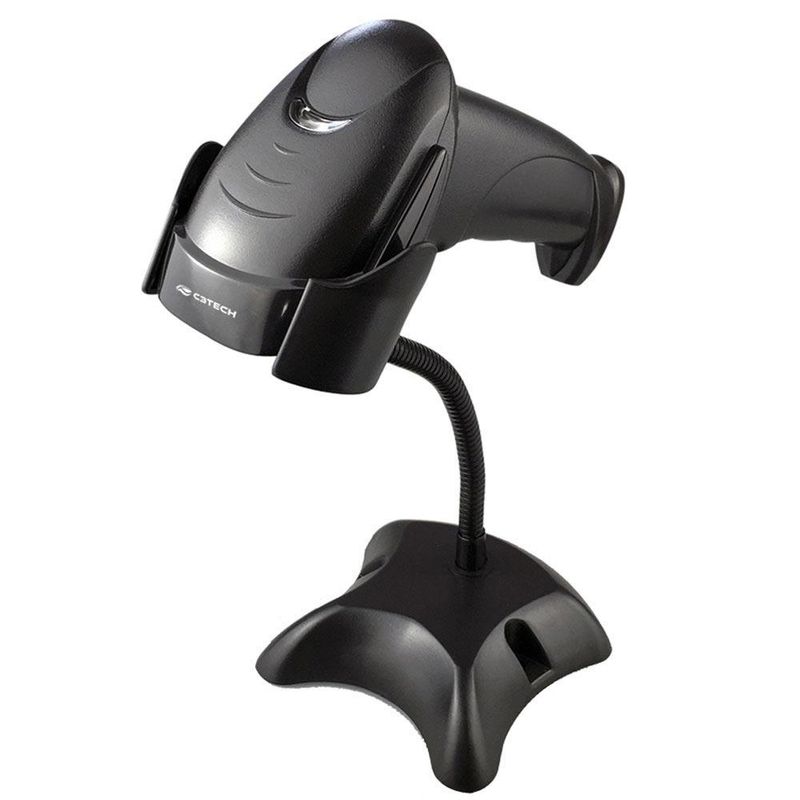 Leitor de Código de Barras Laser C3Tech LB-50BK com Suporte