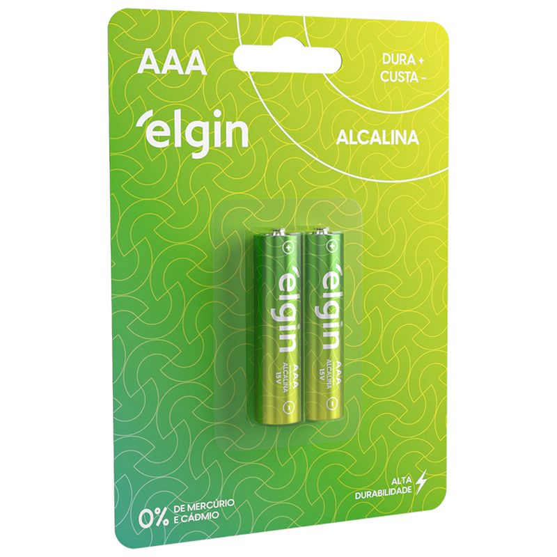 Pilha Elgin AAA Alcalina c/ 2 unidades