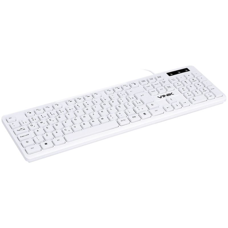 Teclado Vinik Chocolate Branco, Slim Multimidia TCB200