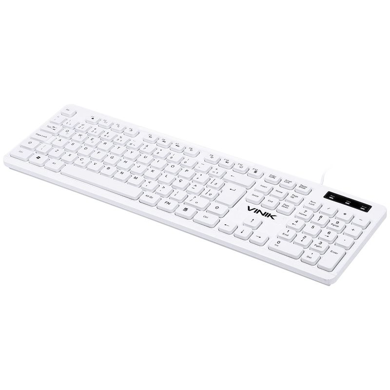 Teclado Vinik Chocolate Branco, Slim Multimidia TCB200