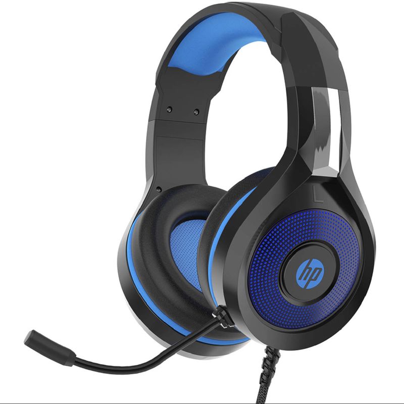Headset HP Dobrável DHE-8010 Preto/ Azul, USB / P2