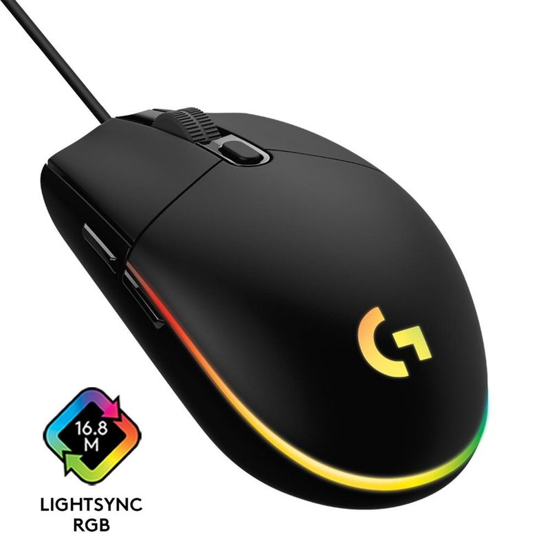 Mouse Logitech Gamer G203 RGB Lightsync 8000DPI Preto