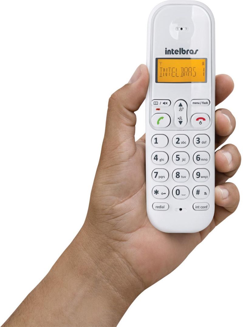 Telefone Sem Fio Intelbras TS 3110 Display Iluminado e Ident. Chamadas Branco