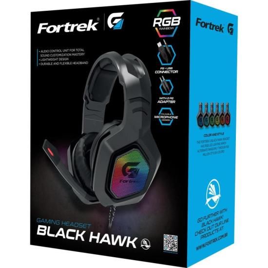 Headset Fortrek Gamer Black Hawk USB Preto
