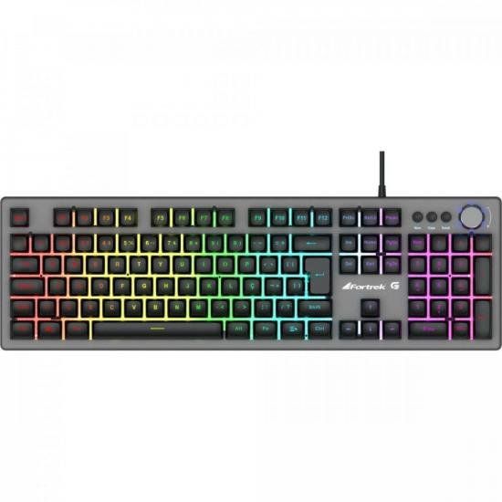 Teclado FORTREK Gamer RGB Rainbow HOLT Grafite