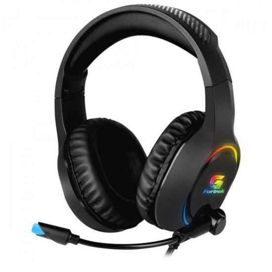 Headset Fortrek Gamer Holt RGB P2 + USB Preto
