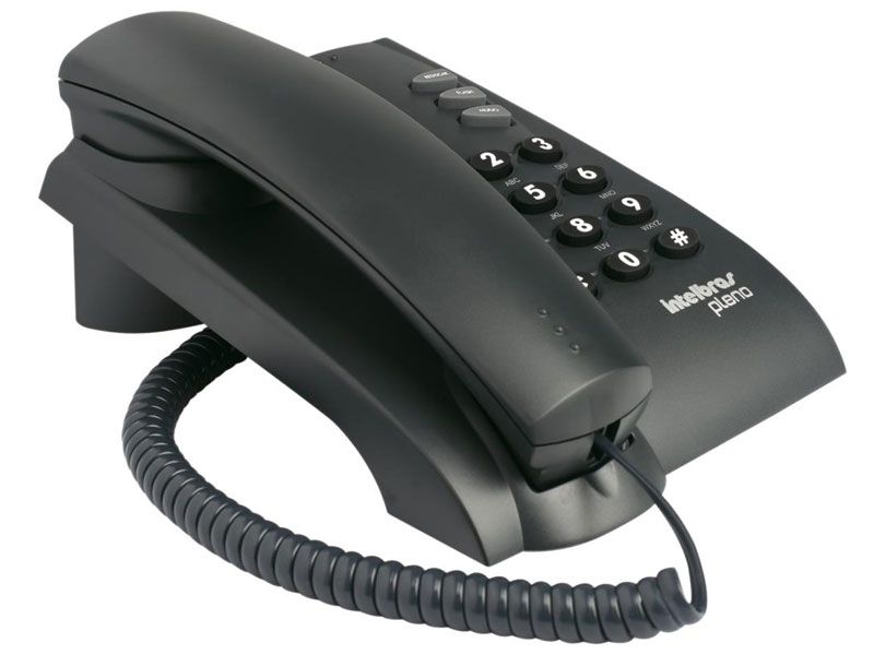 Telefone Intelbras com Fio Pleno Preto