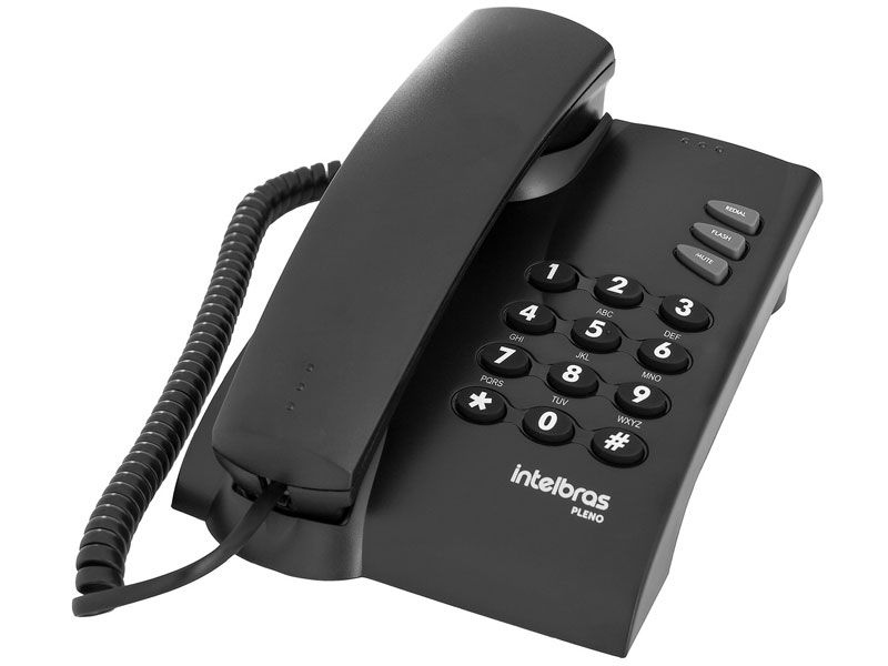 Telefone Intelbras com Fio Pleno Preto