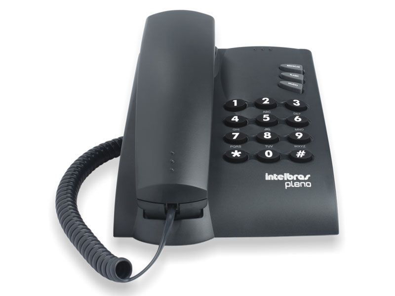 Telefone Intelbras com Fio Pleno Preto