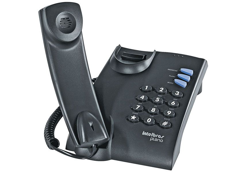 Telefone Intelbras com Fio Pleno Preto