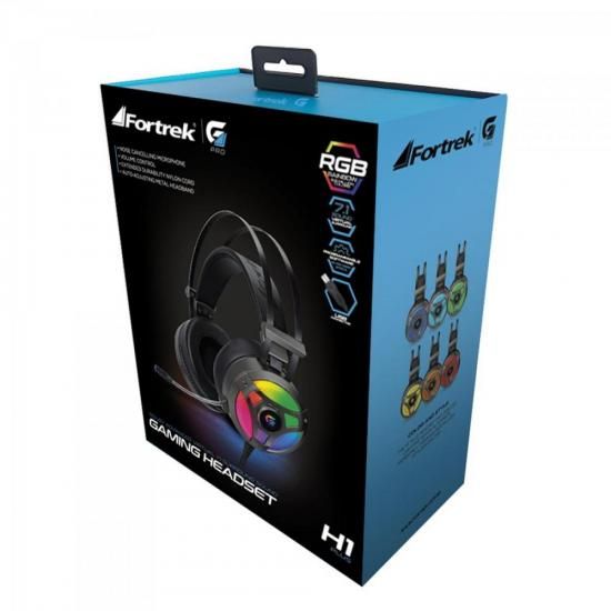 Headset Fortrek Gamer RGB G Pro H1+ 7.1 Cinza