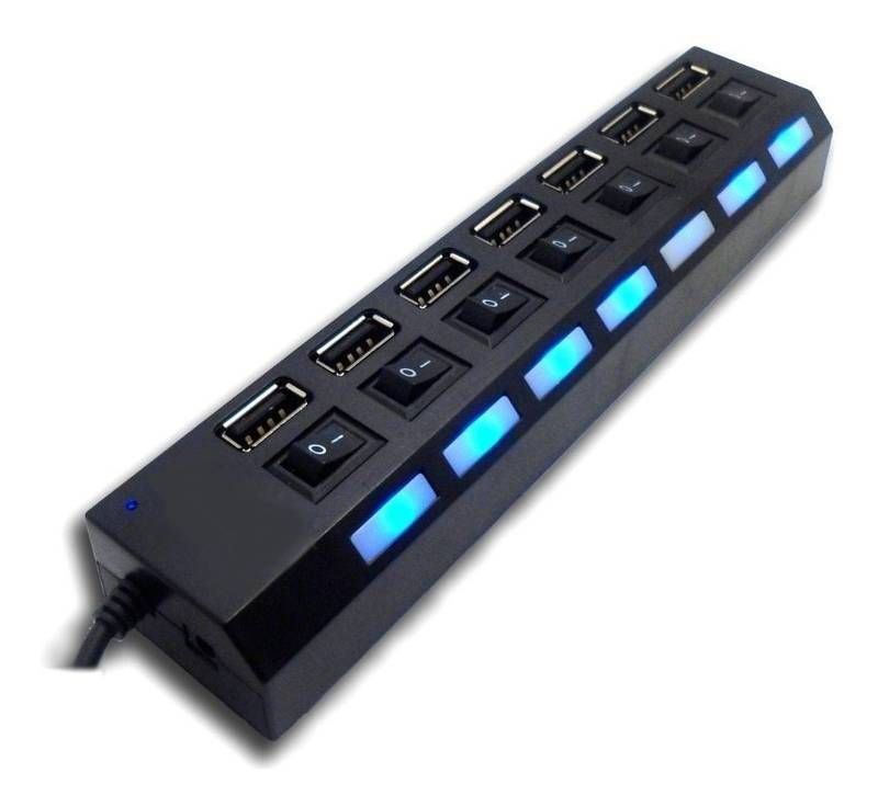 HUB USB 7 Portas 2.0 C/ Chave Liga/Desliga