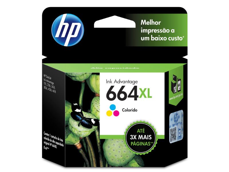 Cartucho HP 664XL Colorido 8ML