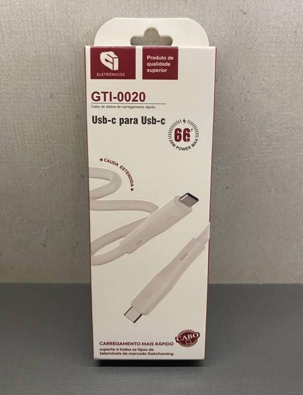 Cabo USB Tipo C para Tipo C 66W Macho 1M - GTI-0020