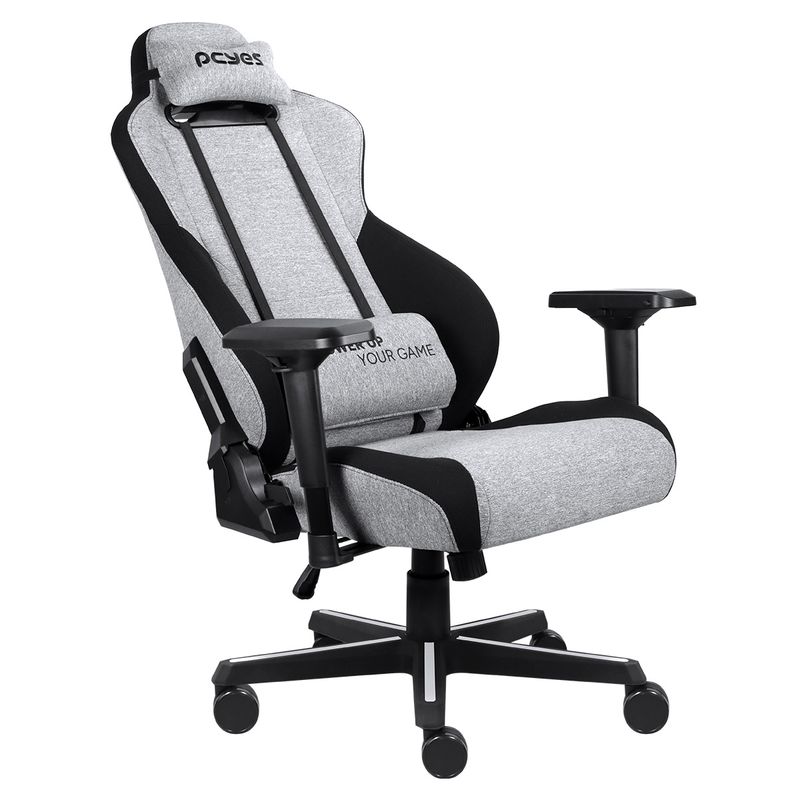 Cadeira Gamer PCYES Mad Racer V8 Turbo Cinza, até 120KG - V8TBMADCZ