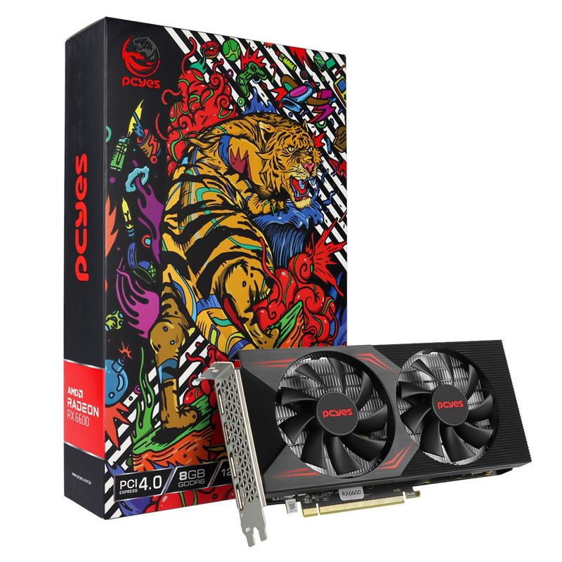 Placa de Video AMD Radeon PCYES RX 6600 8GB Graffiti Series - PJRX6600GR68GBGS