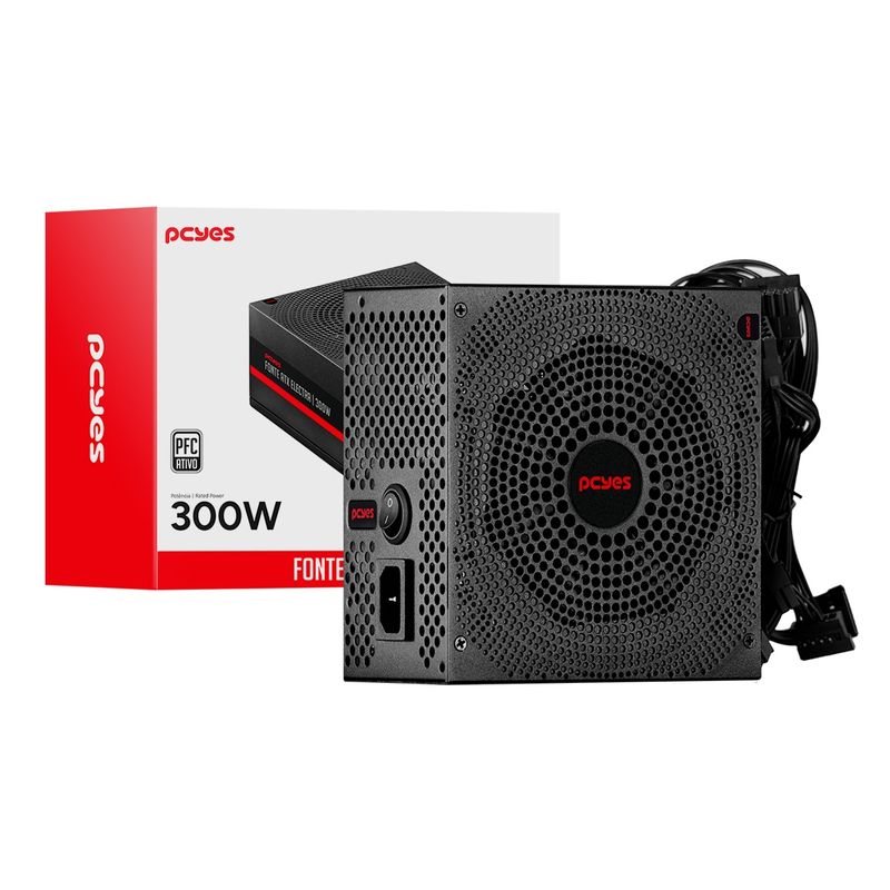 Fonte PCYES Electra 300W PFC Ativo - ELEC300W