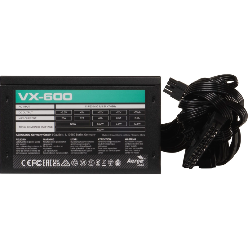 Fonte Aerocool Stealth VX-600 600W 80 Plus