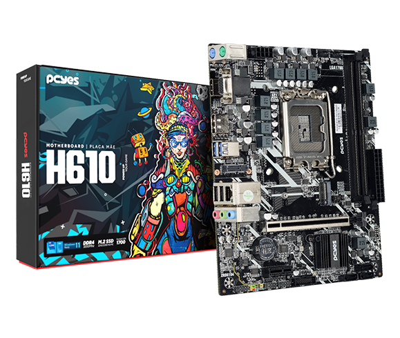 Placa Mãe PCYES H610 HDMI/DP/VGA/M.2 LGA 1700
