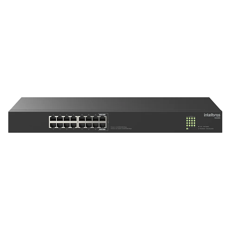 Switch Intelbras 16 Portas S1116G Gigabit 10/100/1000Mbps