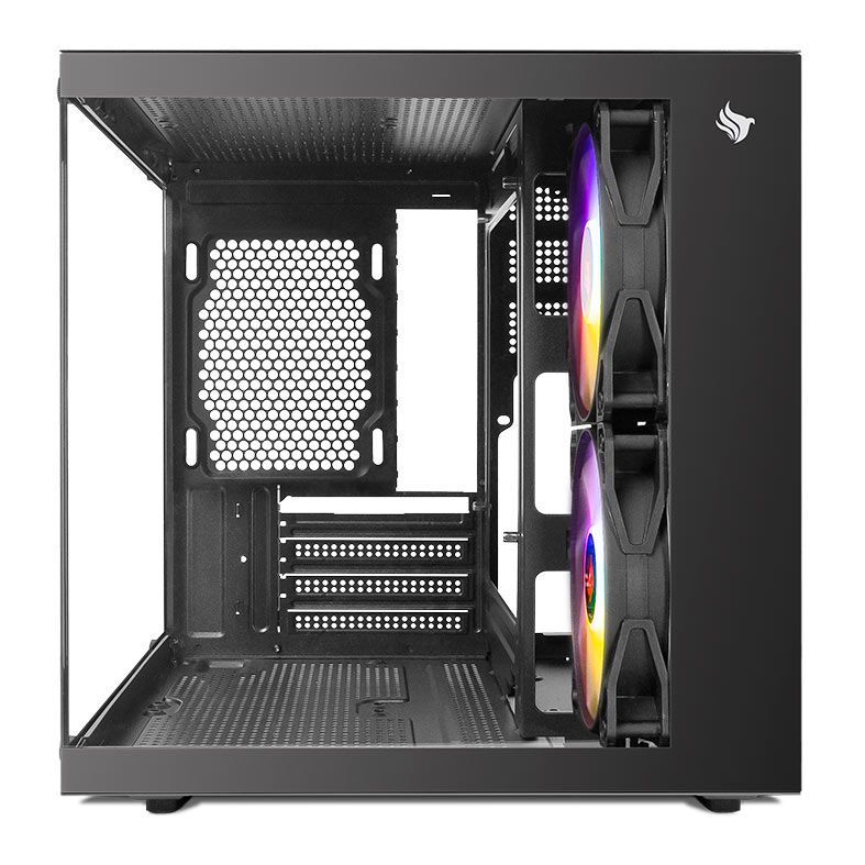 Gabinete Gamer Atom X, Lateral de Vidro, Com 2 Fans, Preto, PG-ATOMX-BK