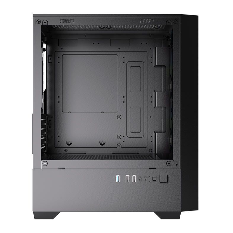 Gabinete Gamer Acegeek Stratus Mesh, ARGB, Lateral de Vidro, Preto, 3 Fans,  AG-STRATUS-MESH-BK-I3F-ARGB
