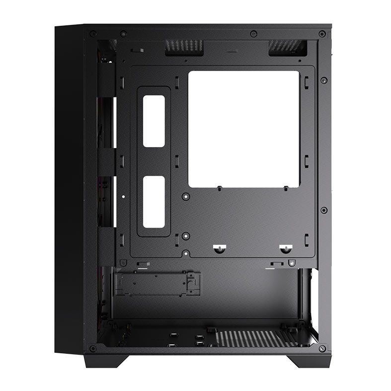 Gabinete Gamer Acegeek Stratus Mesh, ARGB, Lateral de Vidro, Preto, 3 Fans,  AG-STRATUS-MESH-BK-I3F-ARGB