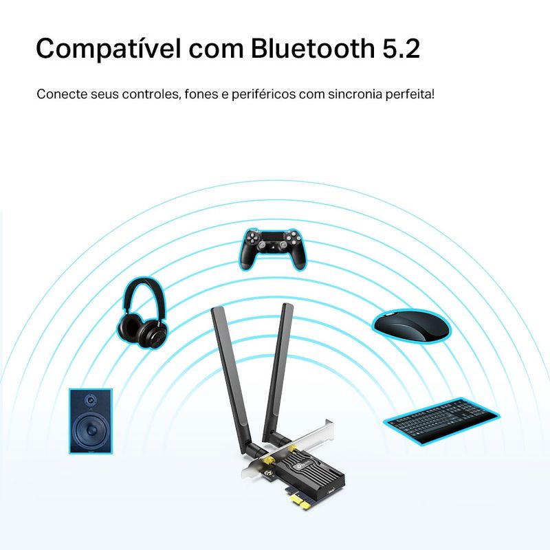 Placa de Rede Wireless TP-Link  Archer TX20E Dual Band, Bluetooth 5.2, AC1800 PCI-e