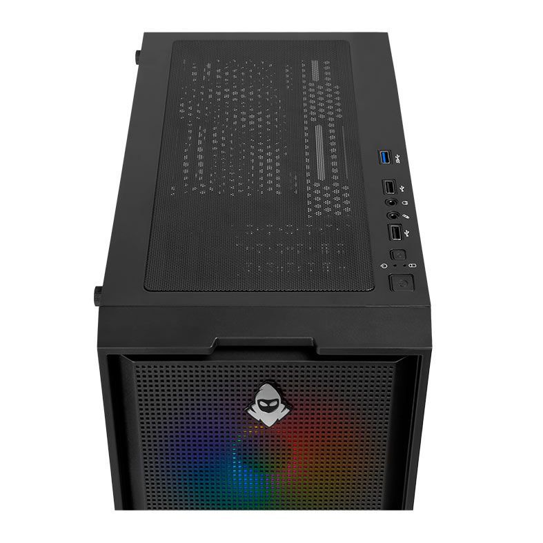 Gabinete Gamer Mancer Narok V2, Rainbow, Lateral de Vidro, Com 3 Fans, Preto, MCR-NRK-V2