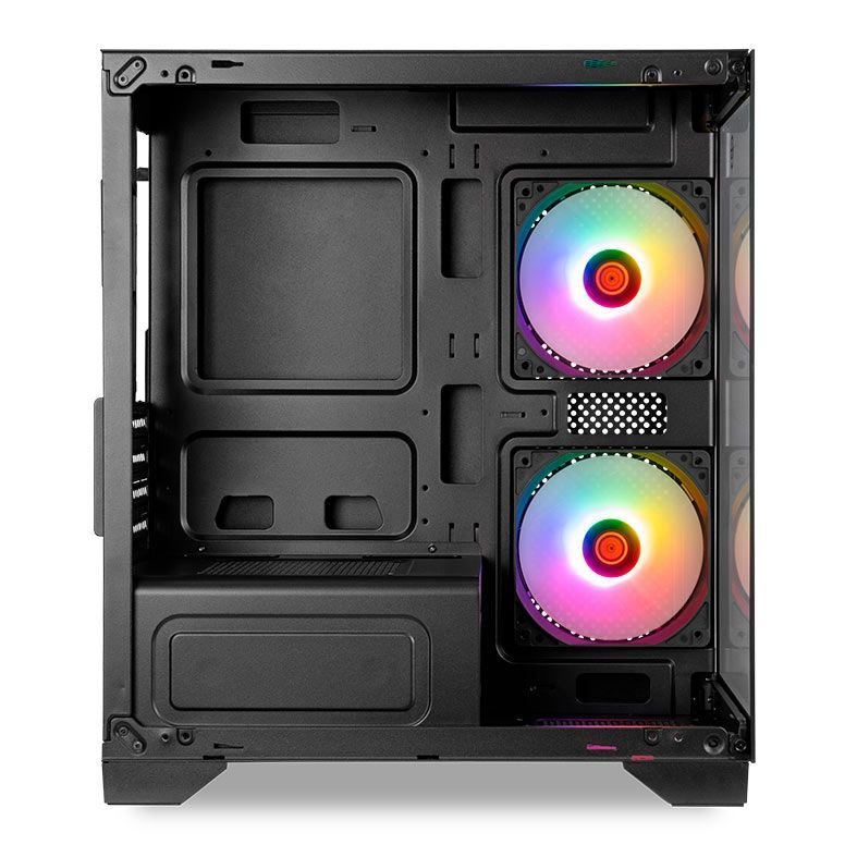 Gabinete Gamer TGT Gladiator, Rainbow, Lateral de Vidro, Com 2 Fans, Preto, TGT-GLD-BK